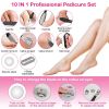 17Pcs Electric Foot Callus Remover with Vacuum Foot Grinder Rechargeable Foot File Dead Skin Pedicure Machine